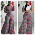 Red/Grey striped Alli set and beanie