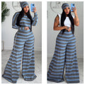 Blue /Grey striped Alli set and beanie