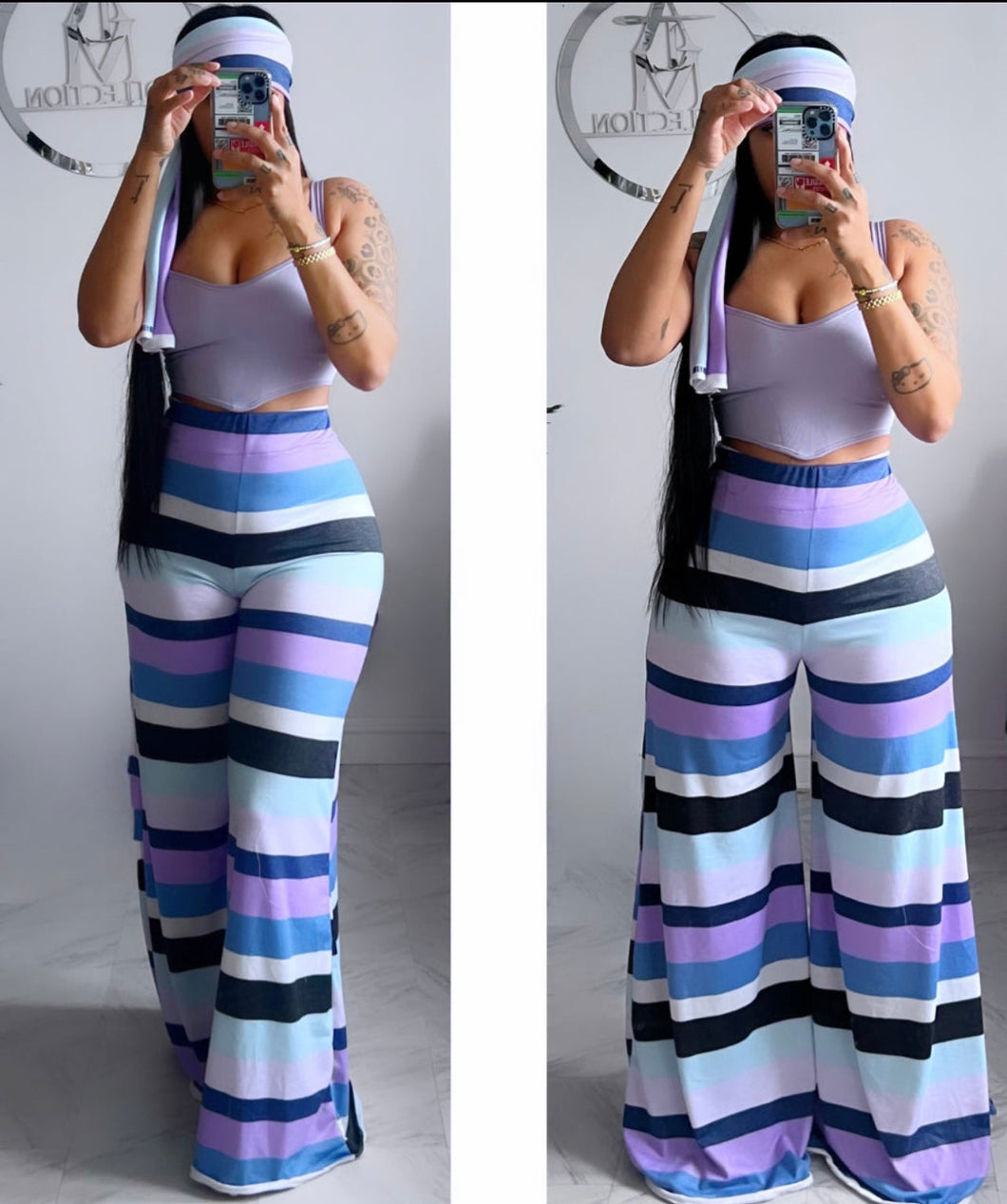 Lilac stripe Alli Pants