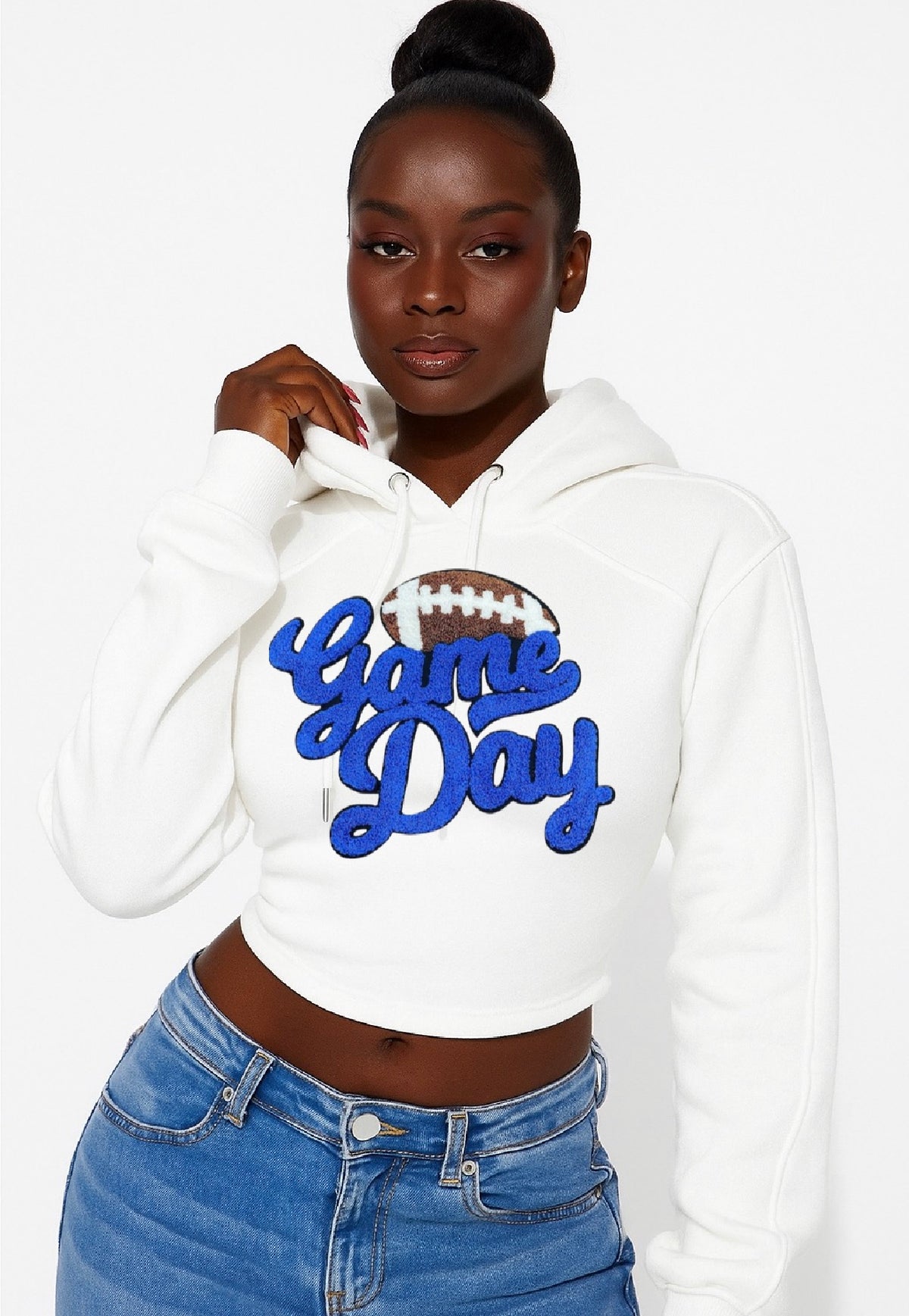 Football game day lace up hoodie