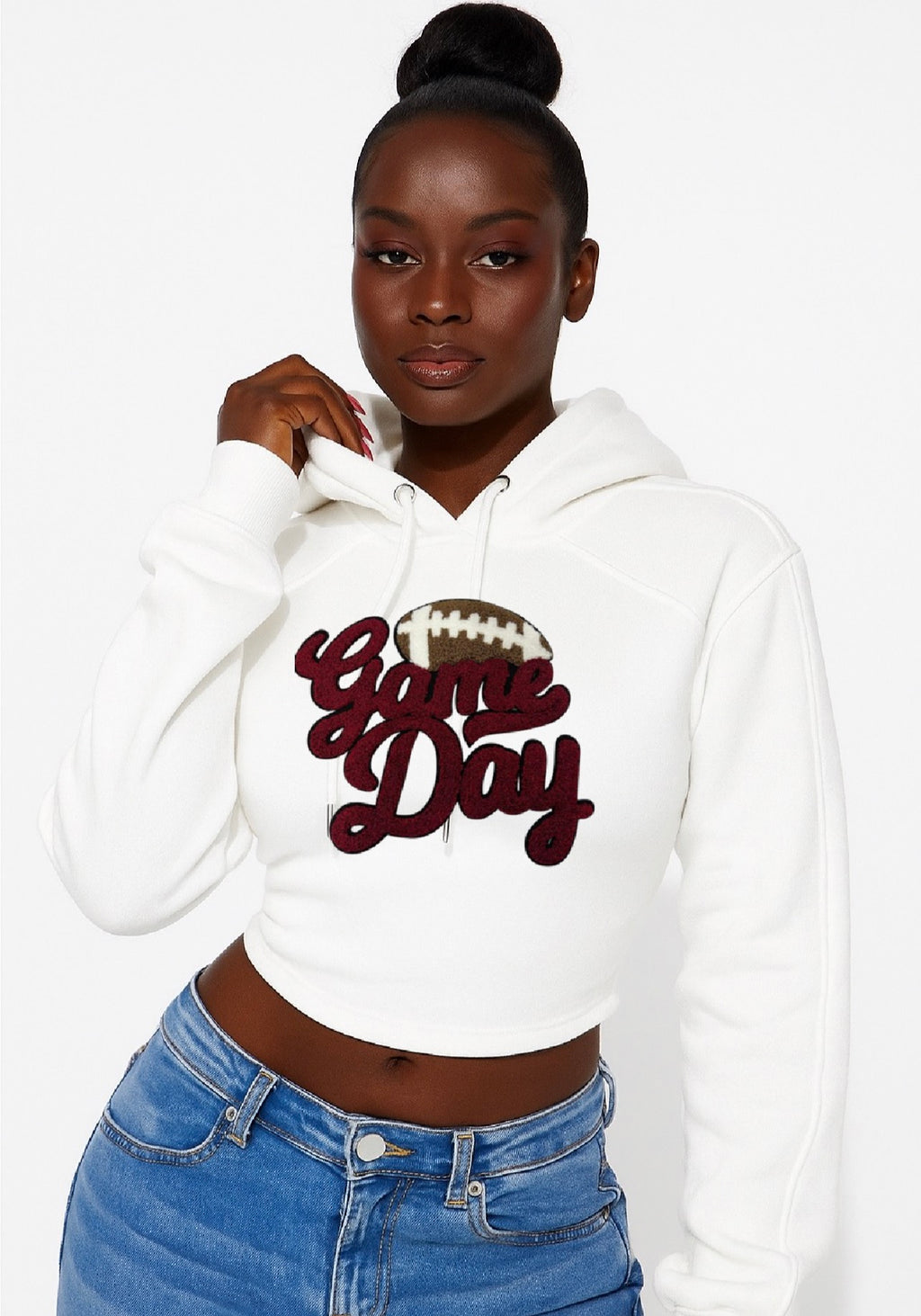 Football game day lace up hoodie