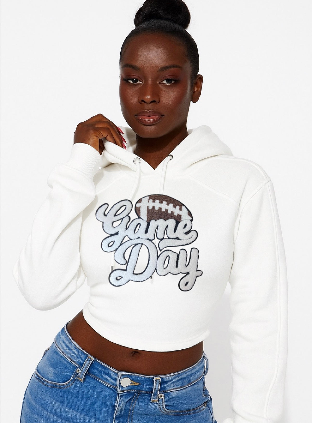 Football game day lace up hoodie
