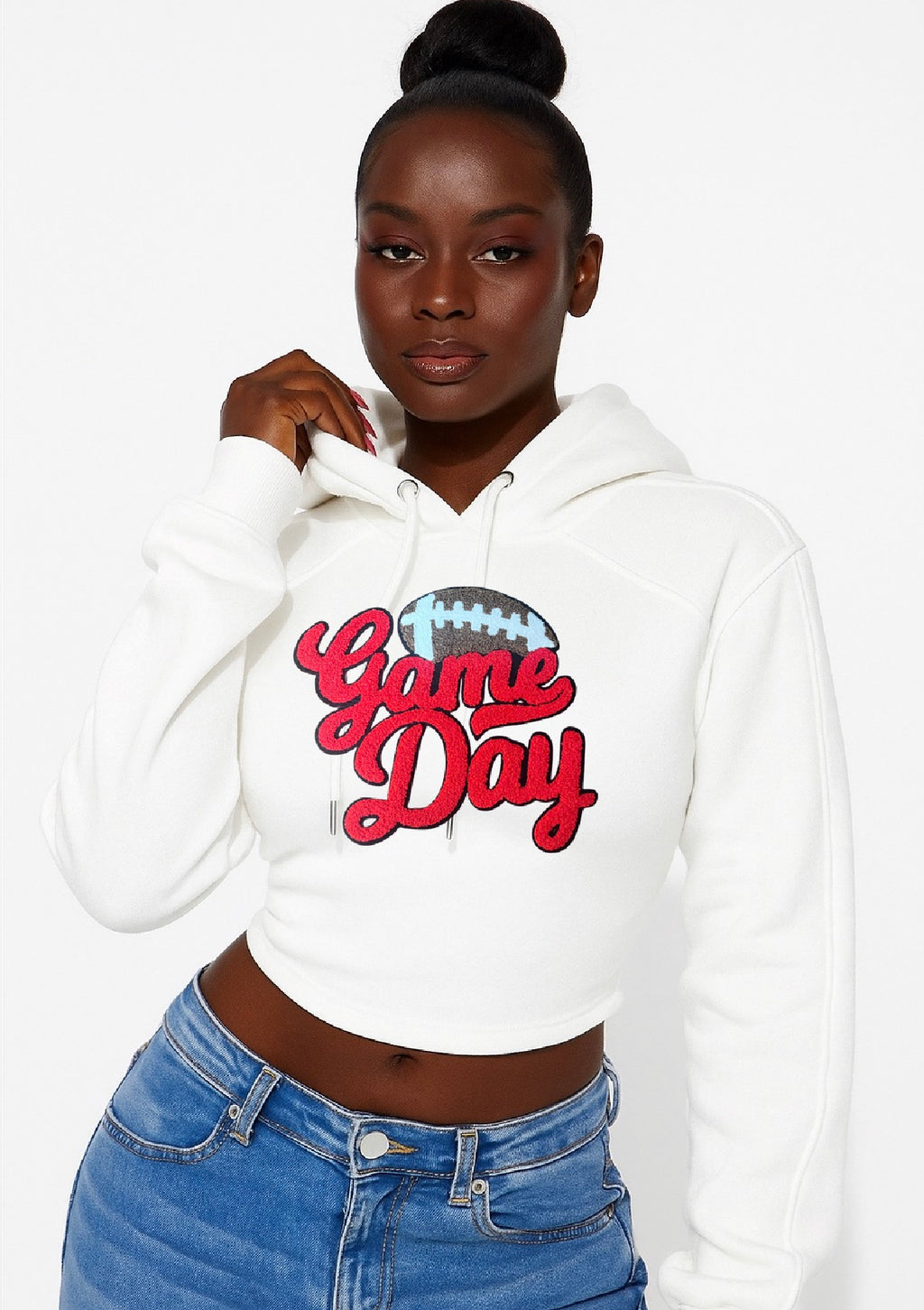 Football game day lace up hoodie
