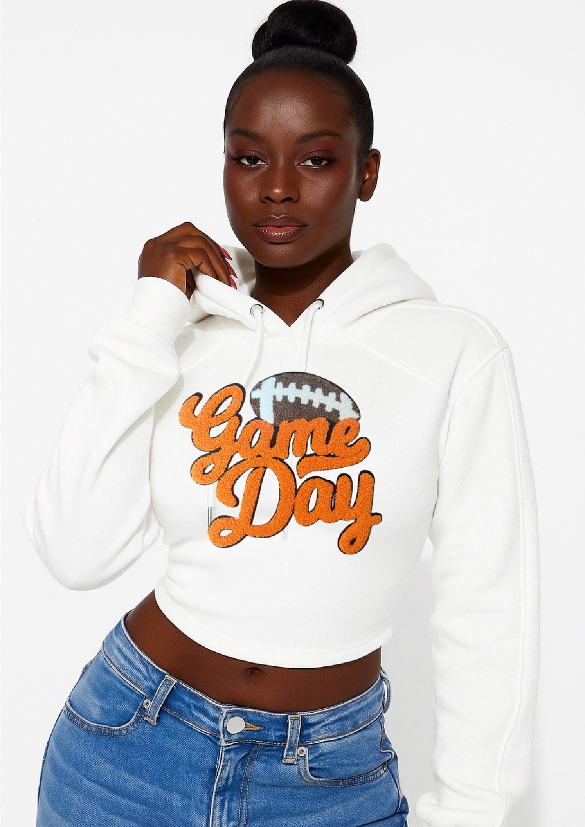 Football game day lace up hoodie