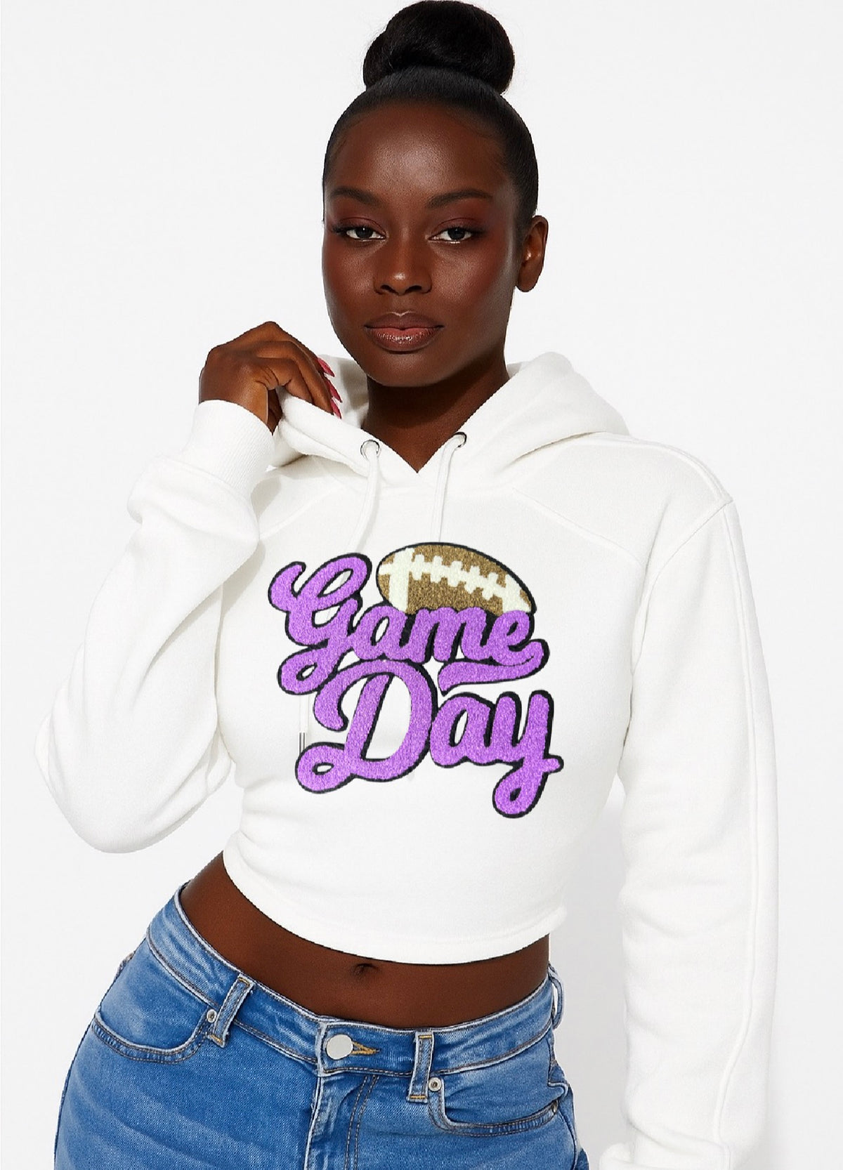 Football game day lace up hoodie