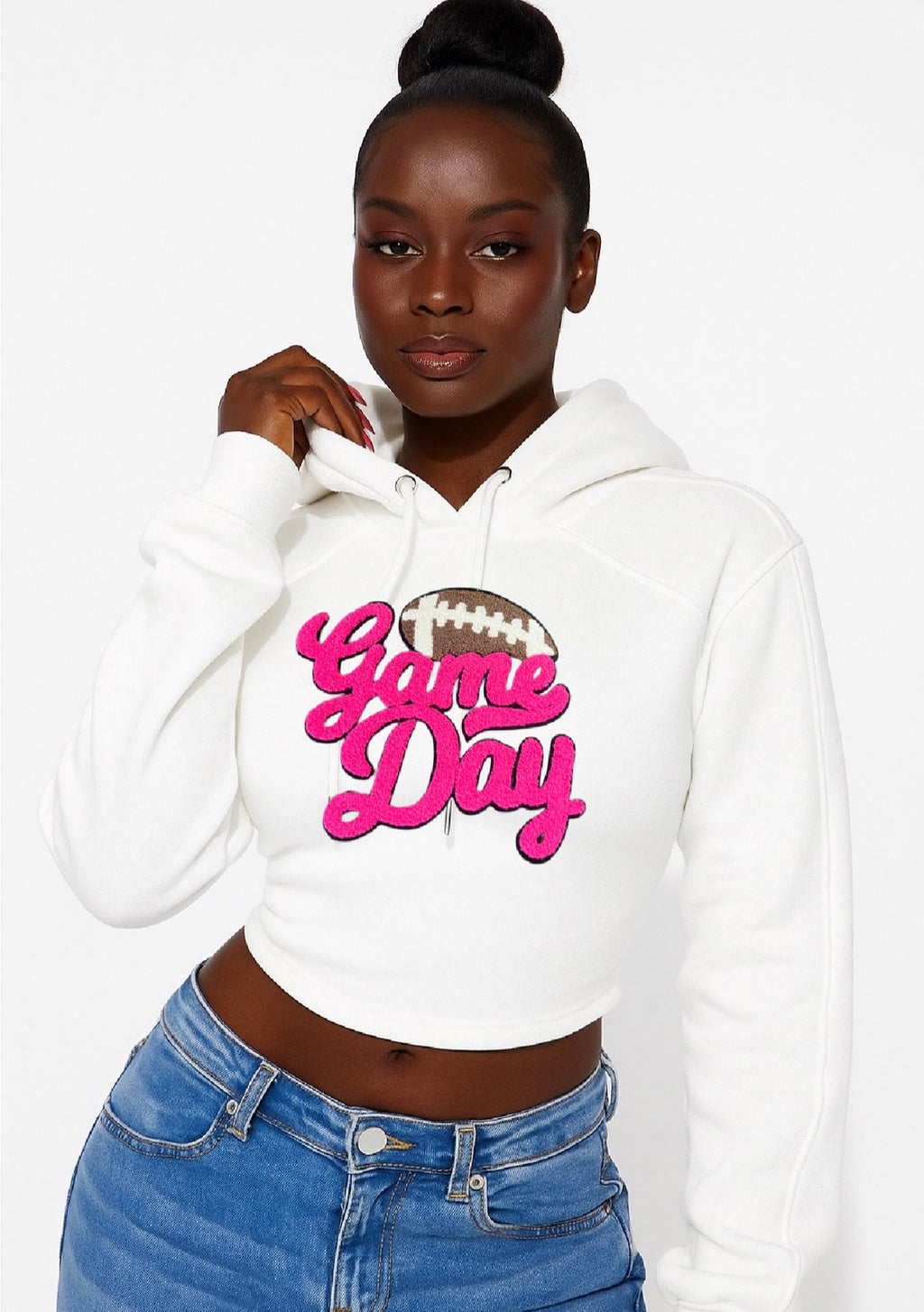 Football game day lace up hoodie