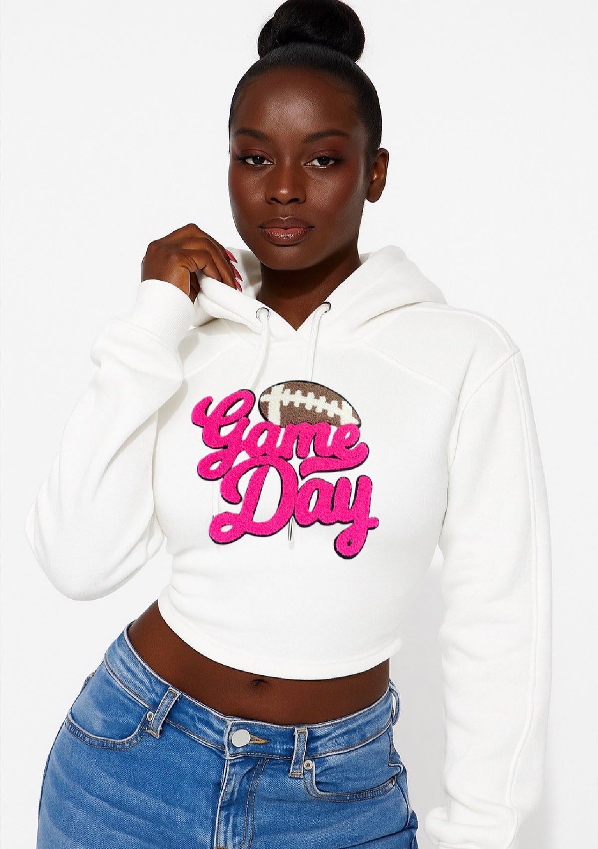Football game day lace up hoodie