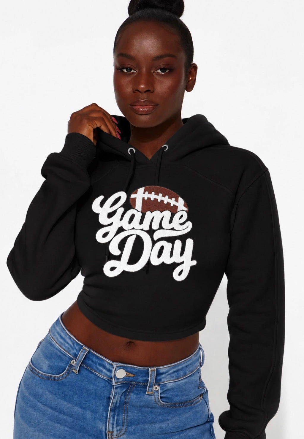 Football game day lace up hoodie