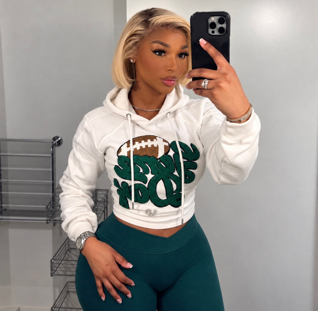 Football game day lace up hoodie